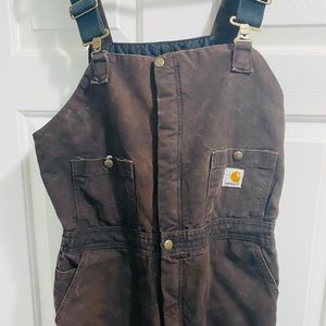 Carhartt - Women’s sandstone Bib overall - quilted Brown